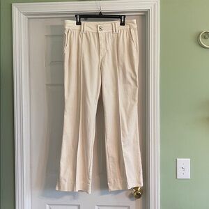 TALBOTS Women's Cream Stretch Flare Trouser Jeans-Size 12P